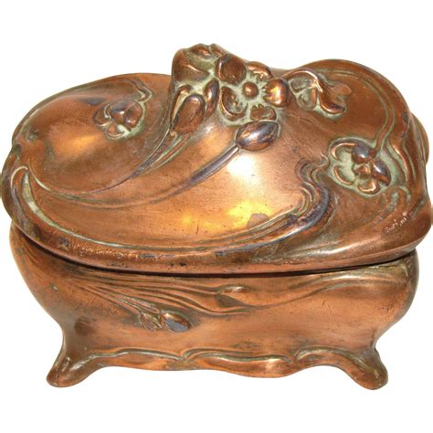 art nouveau metal jewelry box|art nouveau jewellery box.